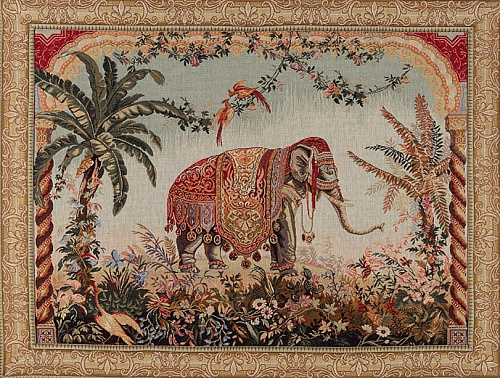 Tapisserie Éléphant avec Bordure