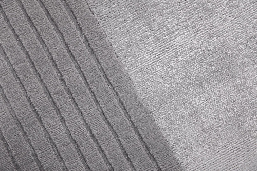 Tapis à Cadre Gris en Laine & Viscose