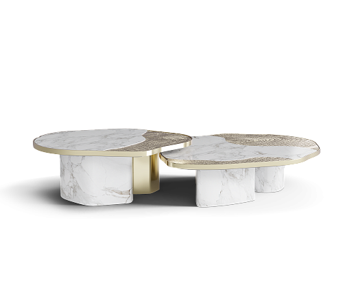 Set Tables Athena Doré & Or