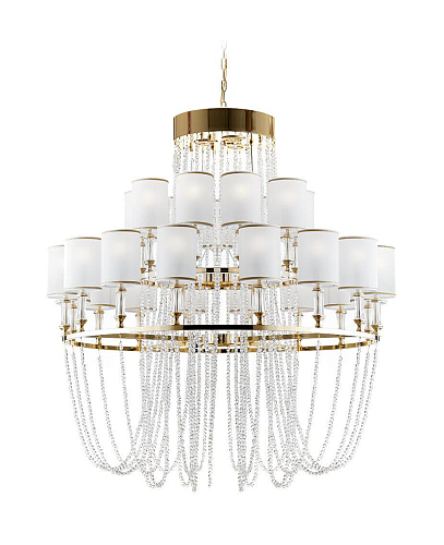 Lustre en Cristal Doré Poli
