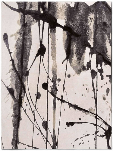 Tapis No. 06 Noir & Blanc sur Blanc