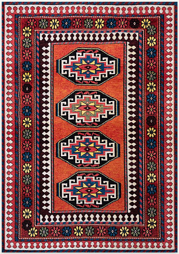 Tapis Antalia Mélange Rouge 9844