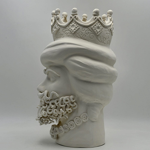 Sculpture Tête De Maure Grise