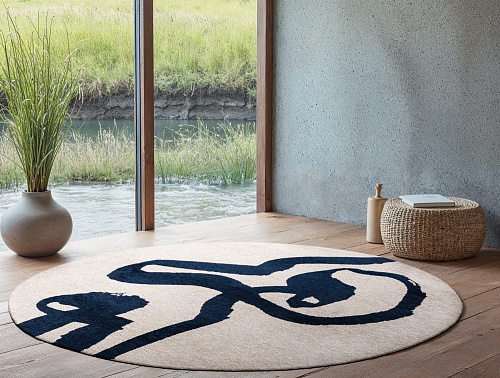 Tapis Ribbon «Sea Ink» 9849 Rond