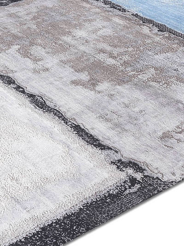 Tapis tissé main Bleu Clair Taupe