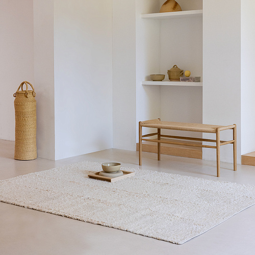 Tapis Artisan Fondement Laine Blanche
