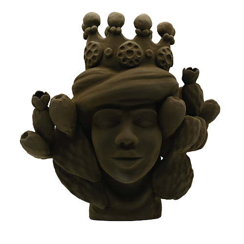 Sculpture Tête De Maure Marron