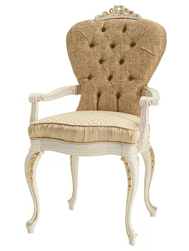 Chaise En Tissu Italienne De Luxe Avec Accoudoirs