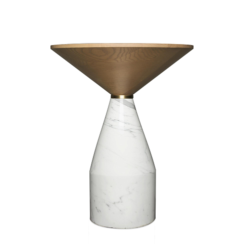 Petite table d'appoint Cino en marbre blanc