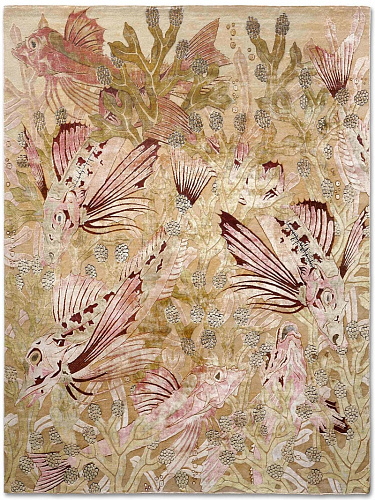 Tapis de luxe fait main Poissons