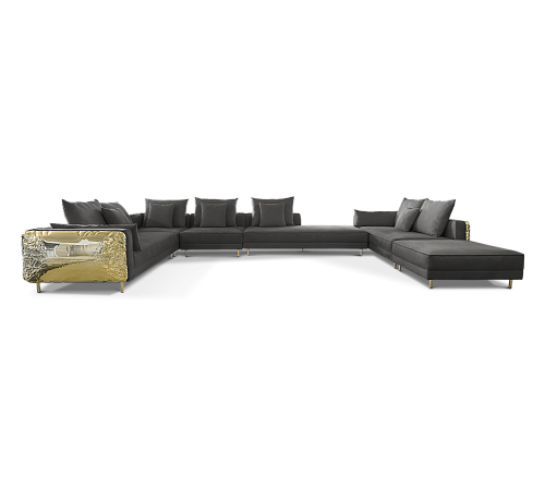 Canapé Modulaire Noir Imperia