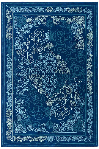 Tapis One-Stroke Bleu
