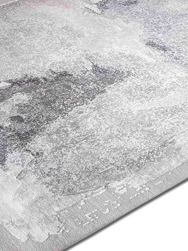Tapis noué main de luxe Mono Gris