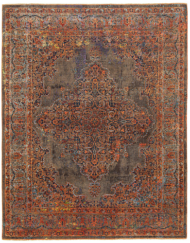 Tapis Tabriz Fashion Artwork 8 Marron Orange Soie