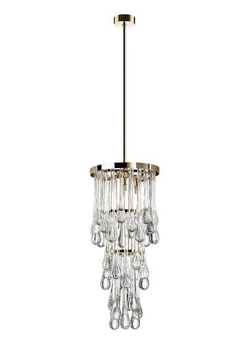 Lustre Gouttes de Murano Contemporain Finition Or Doux