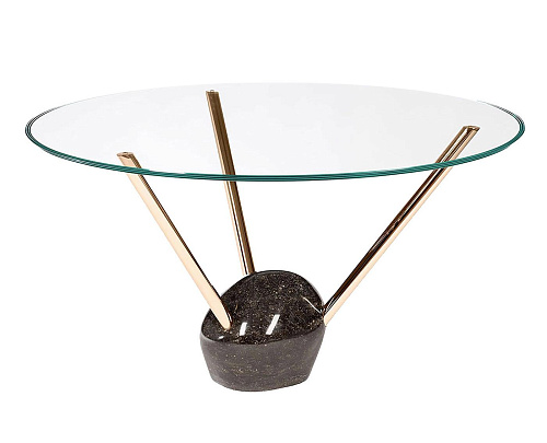 Table de salle à manger ronde en verre Rays