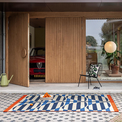 Tapis Tige Rayée Azur Extérieur
