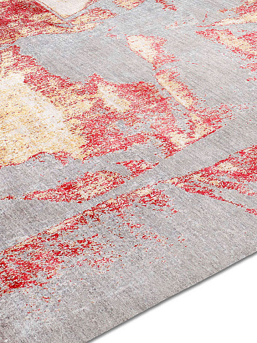 Tapis noué main Or Corail