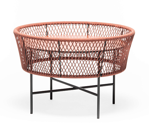 Table Basse de Jardin Ronde Rouge Tamburo ME