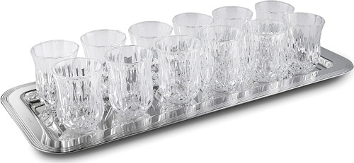 Set de 12 Verres avec Plateau