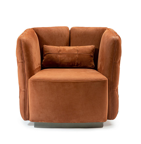 Fauteuil en velours rouille Ford