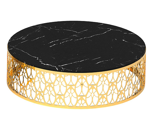 Table basse dorée Cabaret