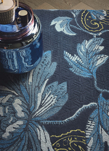 Tapis Fable Floral Bleu 37508