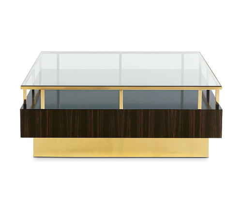 Table basse Ebony avec plateau en verre