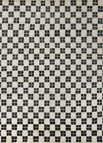 Tapis Berbère Noir & Blanc à Poil Ras