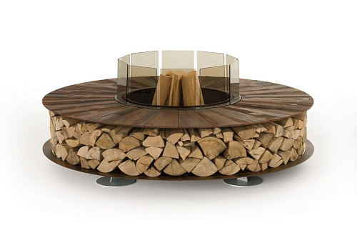 Brasero Zero texturé corten