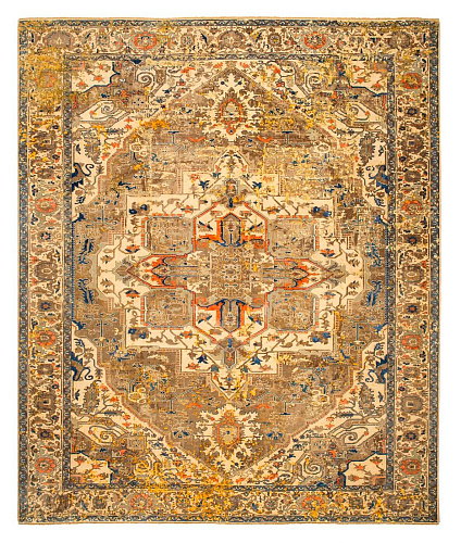 Tapis Serapi Westminster Artwork 21 Beige Orange Soie