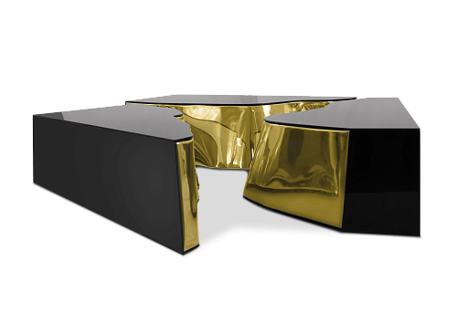 Table Centrale Noir & Or Fissure