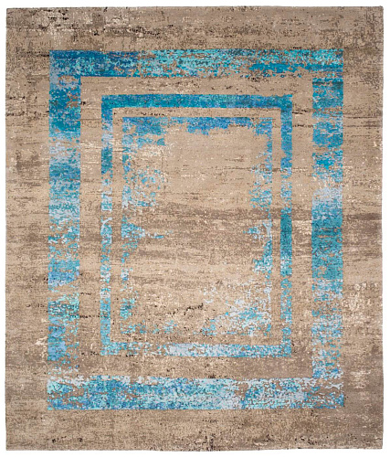 Tapis Artwork 27 Triple Bordure Bleu