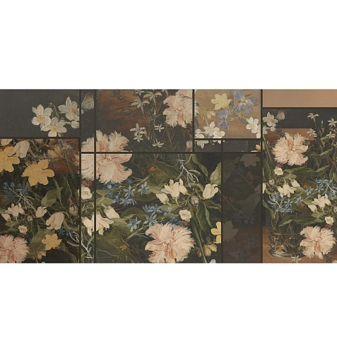 Papier peint fleurs vintage