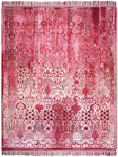 Tapis noué main de luxe Woods Fraise