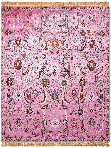 Tapis de luxe fait main Kerman Rose