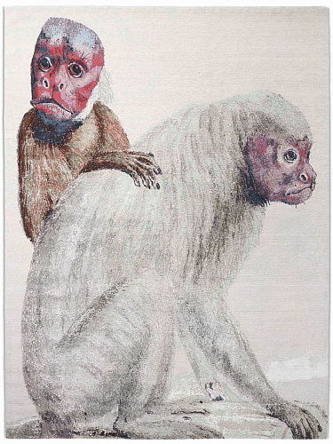 Tapis tissé main Deux Singes