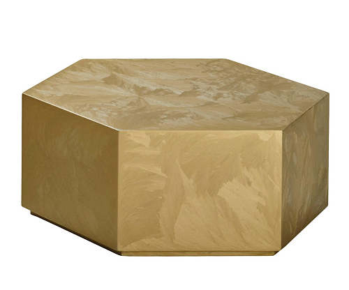 Table basse hexagonale dorée