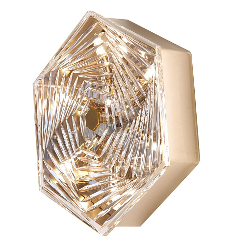 Applique Murale Hexagonale en Cristal Or Doux
