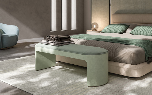 Banc en Cuir et Velours