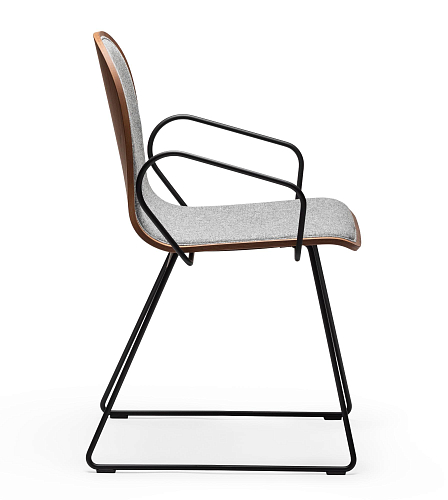 Chaise Gotham Woody SL-P-I Grise avec Accoudoirs
