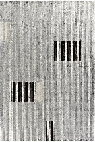 Tapis à Rayures en Viscose Tissé à la Main