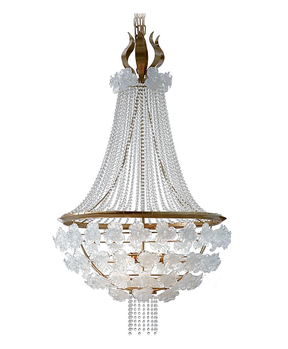 Lustre en Verre de Murano Doré Antique