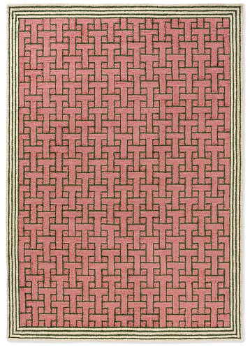 Tapis d’extérieur TB T Monogramme Poussière Rose