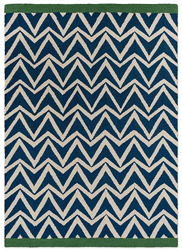 Tapis Dhurrie Bleu Extérieur