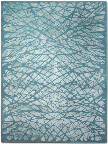 Tapis noué main Dresden Turquoise Clair