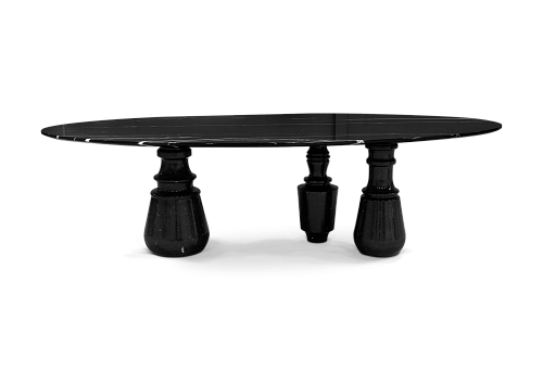 Grande Table Ovale Nero Marquina Obsidienne