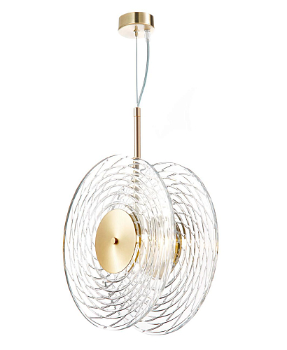 Lustre Double Disque en Cristal Ripple