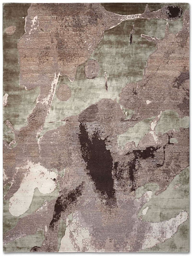 Tapis No. 01 Naturel sur Vert Fatigué