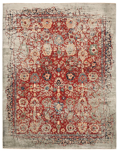Tapis Bidjar Highgate Pleasure Rouge Gris Soie
